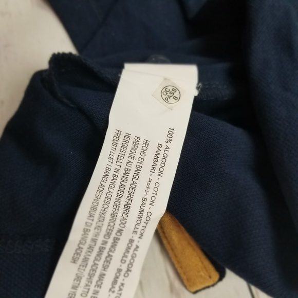 Zara Mens Casual Polo Short Sleeve Navy Blue Sz XL - Picture 4 of 5